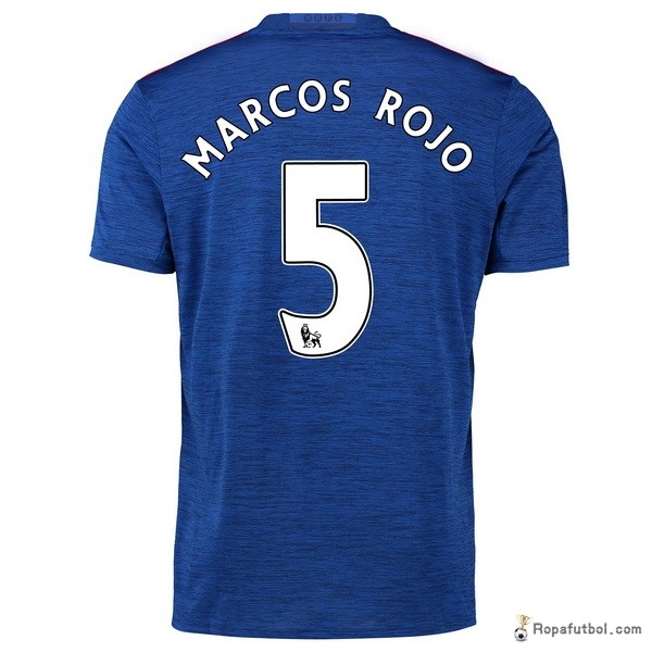 Camiseta Manchester United Replica Segunda Ropa Marcos Rojo 2016/17 Azul